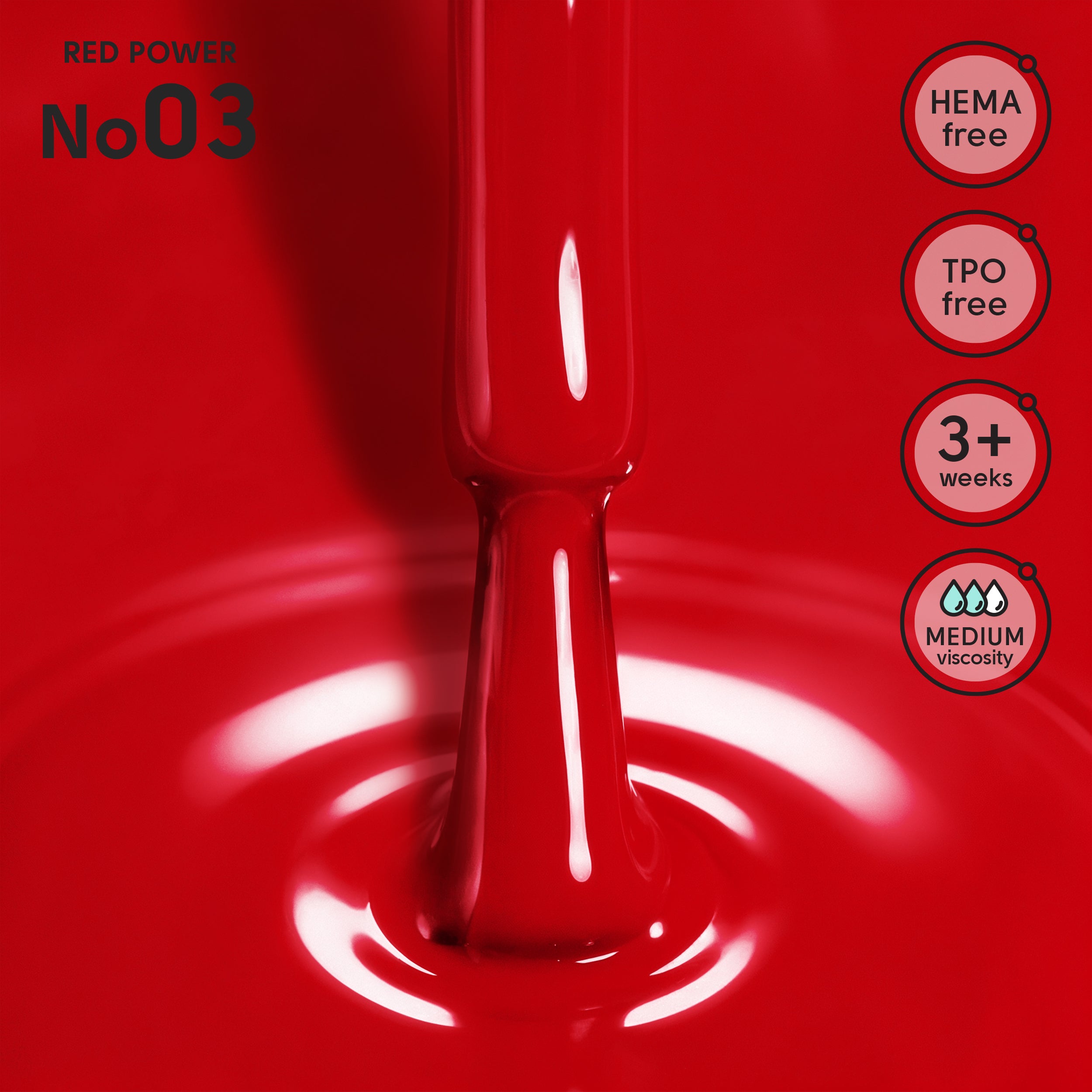 Гель-лак 03 Red Power Shelly 12 мл