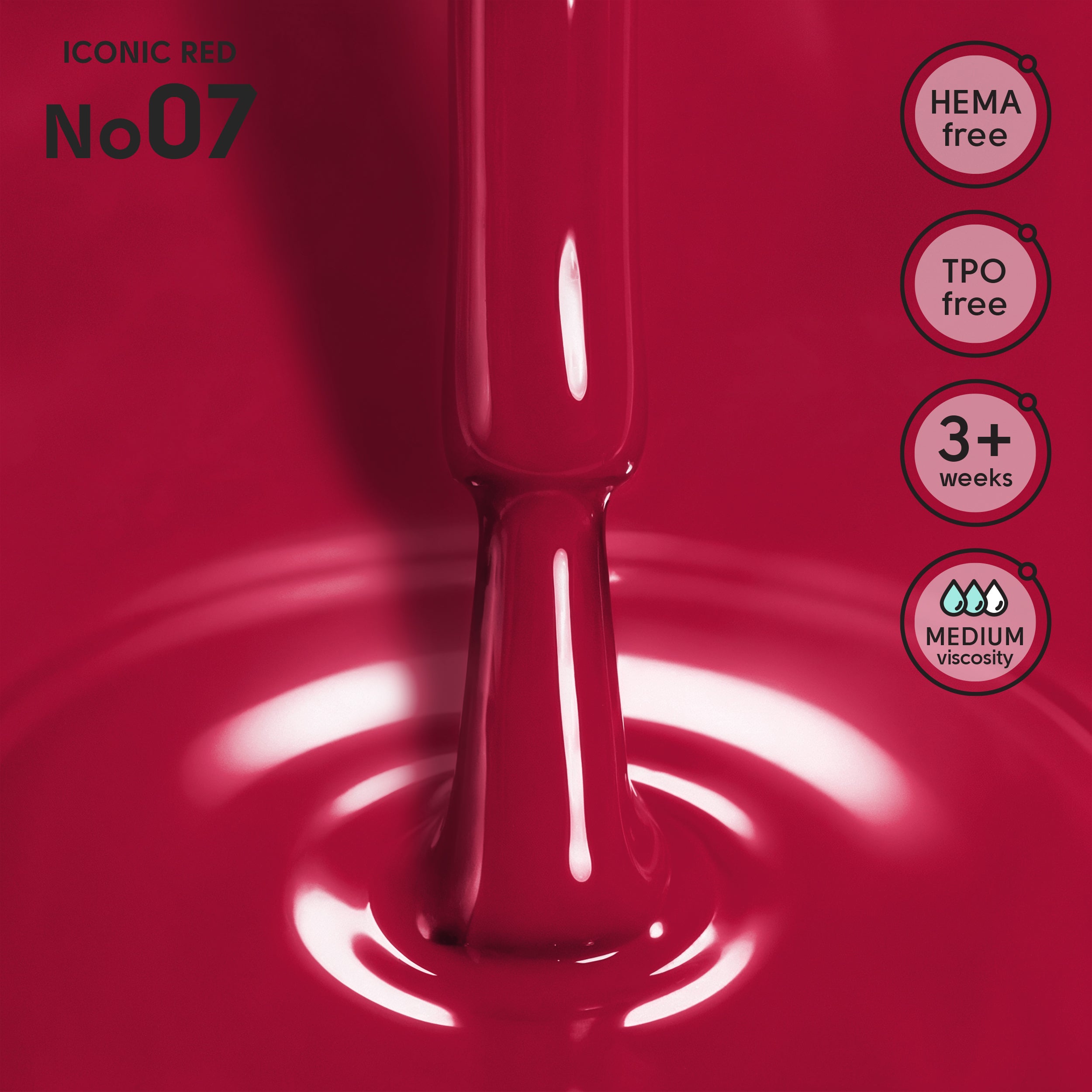Гель-лак 07 Iconic Red Shelly 12 мл