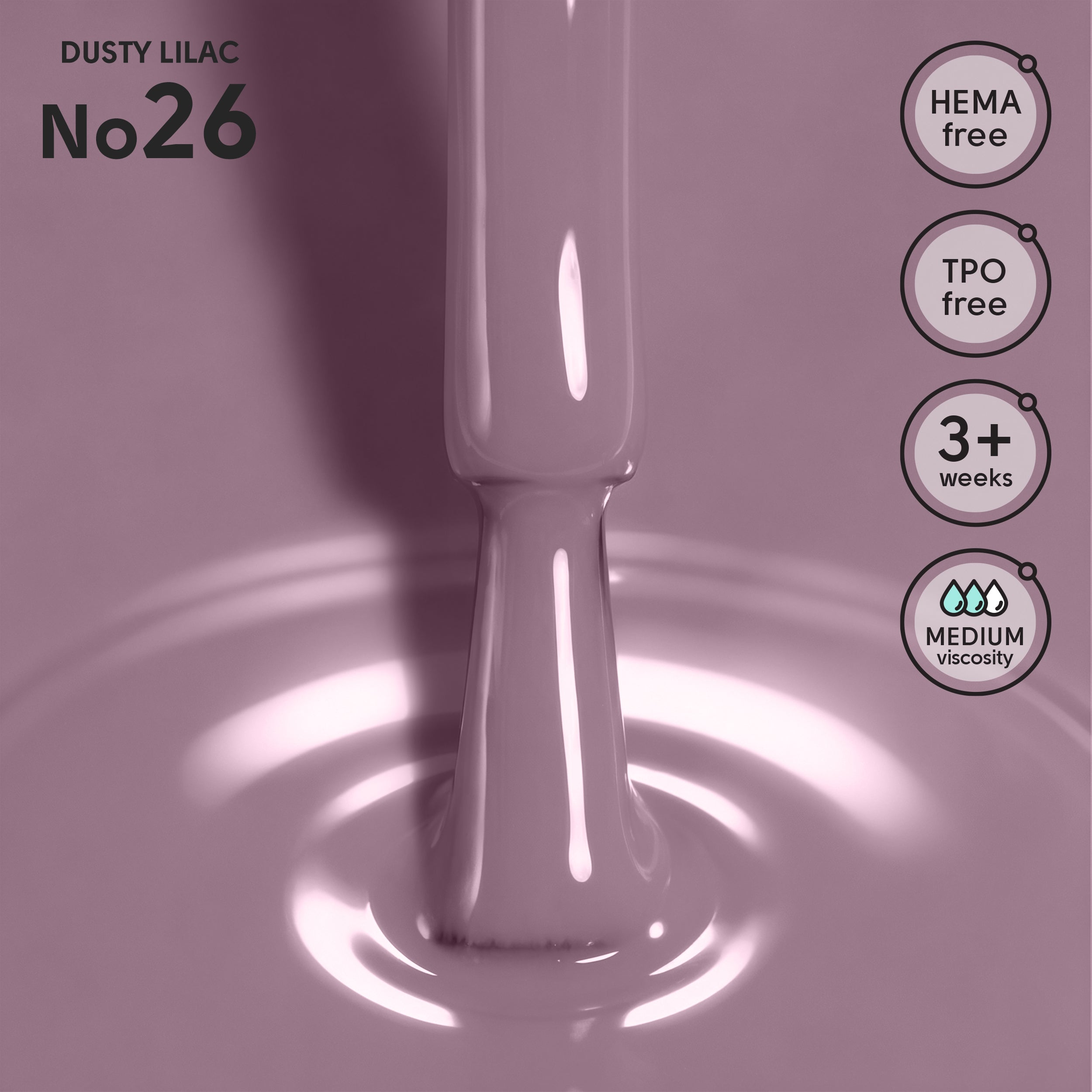 Гель-лак 26 Dusty Lilac Shelly 12 мл