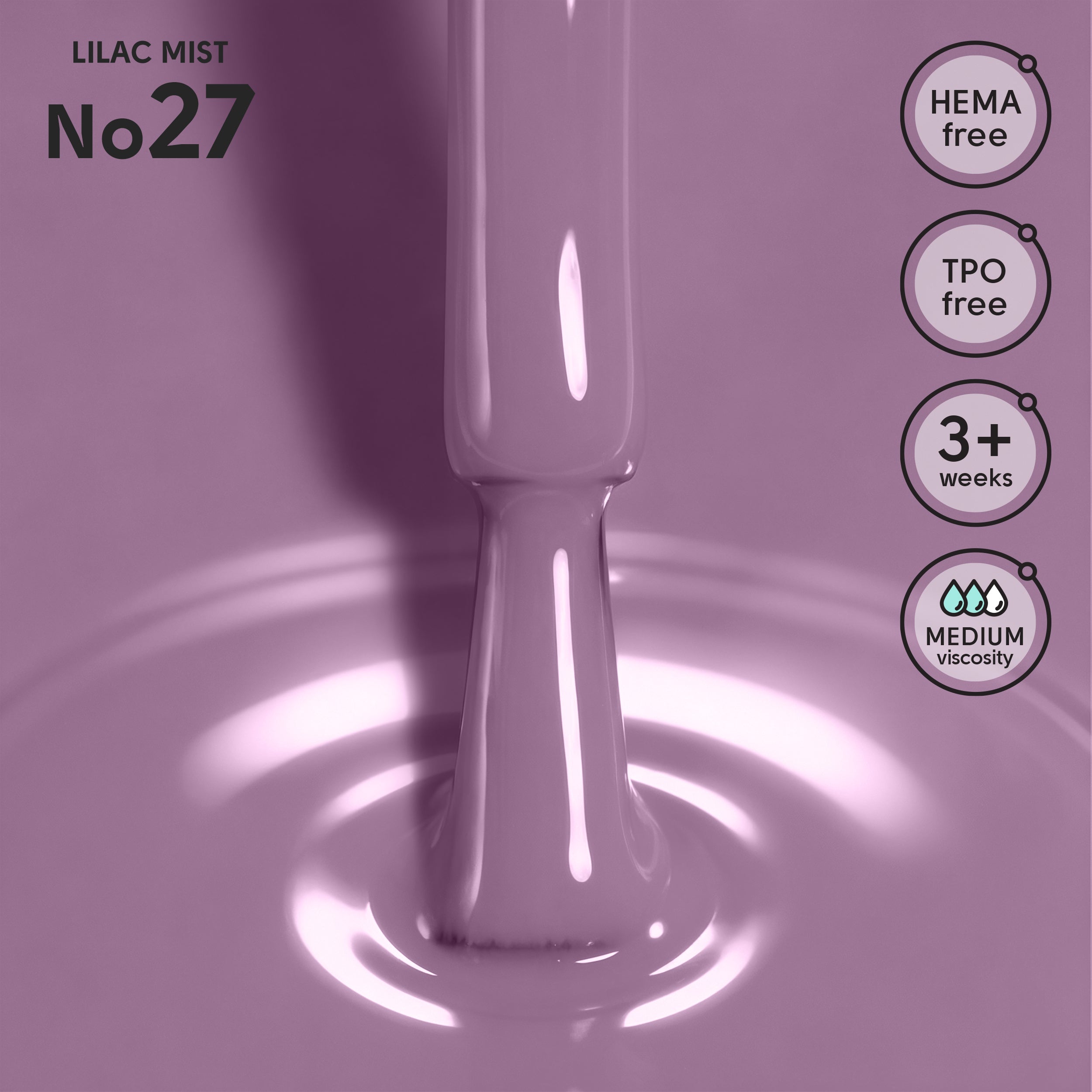 Гель-лак 27 Lilac Mist  Shelly 12 мл
