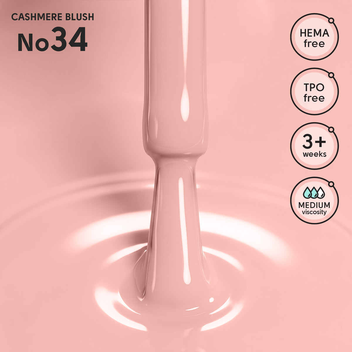 Гель-лак 34 Cashmere Blush Shelly 12 мл