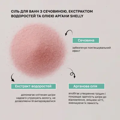 Соль для ванн с мочевиной, экстрактом водорослей и маслом арганы Shelly 550 г
