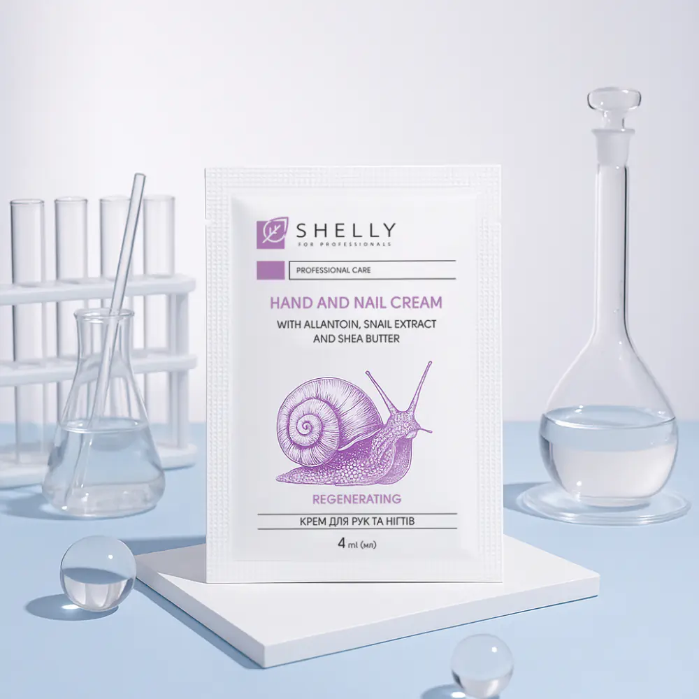 Крем для рук и ногтей с аллантоином, экстрактом улитки и маслом карите Shelly 4 мл х 100 шт.  - фото 2