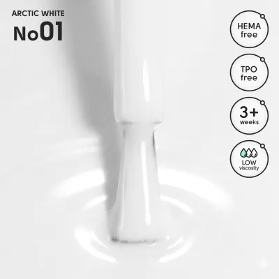 Гель-лак 01 Arctic White Shelly 12 мл