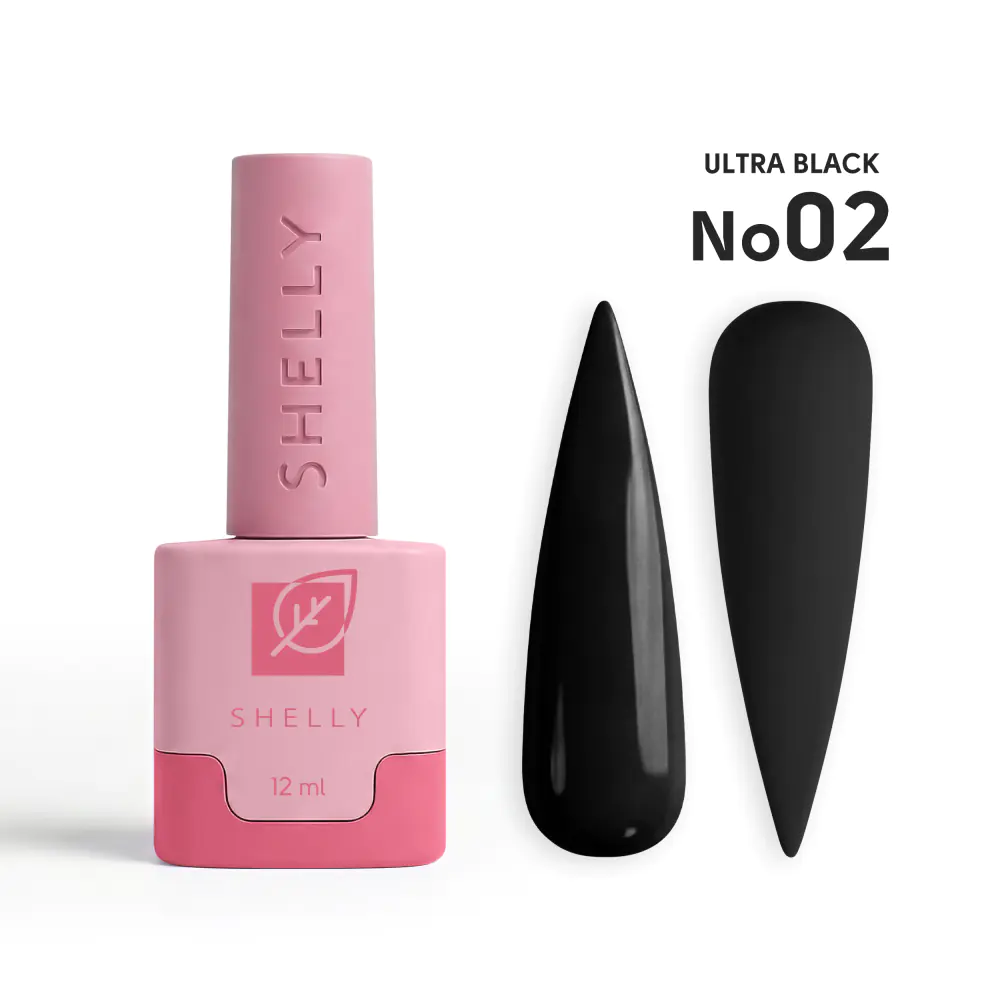 Гель-лак 02 Ultra Black Shelly 12 мл
