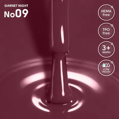Гель-лак 09 Garnet Night Shelly 12 мл