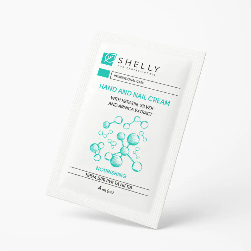 Крем для рук та нігтів з кератином, сріблом і екстрактом арніки Shelly 4 мл