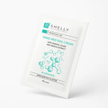 Крем для рук та нігтів з кератином, сріблом і екстрактом арніки Shelly 4 мл