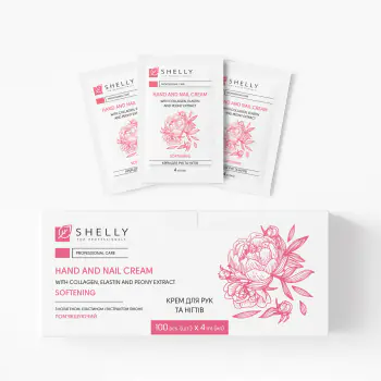Крем для рук та нігтів з колагеном, еластином і екстрактом півонії Shelly 4 мл х 100 шт. 