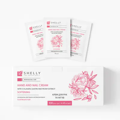 Крем для рук и ногтей с коллагеном, эластином и экстрактом пиона Shelly 4 мл х 100 шт. 
