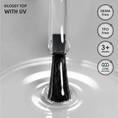 Топ без липкого слоя с УФ-фильтром Glossy Top With UV Shelly 12 мл