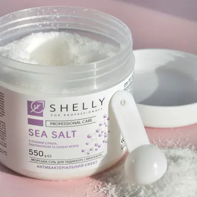 Соль для ванн с ионами серебра, пантенолом и маслом мяты Shelly 550 г
