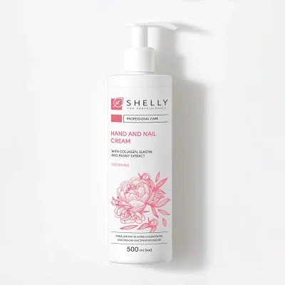 Крем для рук та нігтів з колагеном, еластином і екстрактом півонії Shelly 500 мл