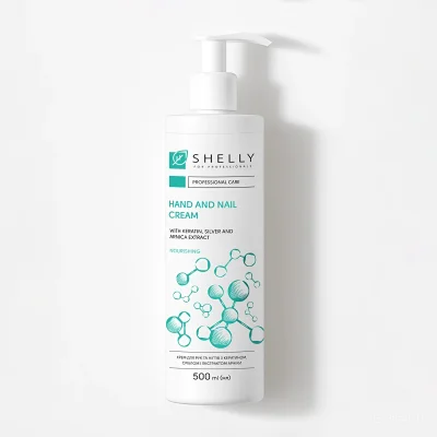 Крем для рук та нігтів з кератином, сріблом і екстрактом арніки Shelly 500 мл